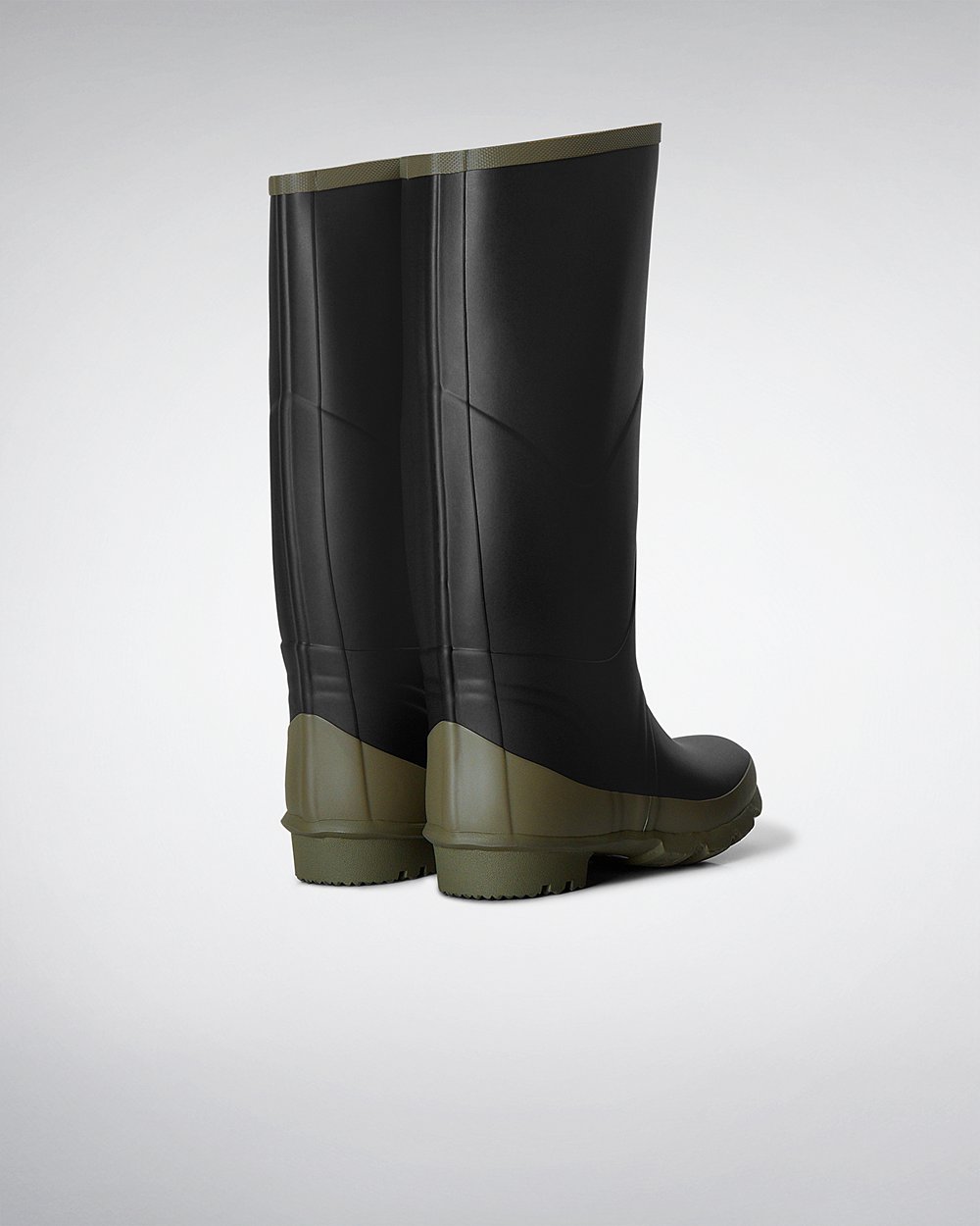 Womens Hunter Argyll Bullseye Full Knee - Tall Rain Boots Black - 4860-HTKOC